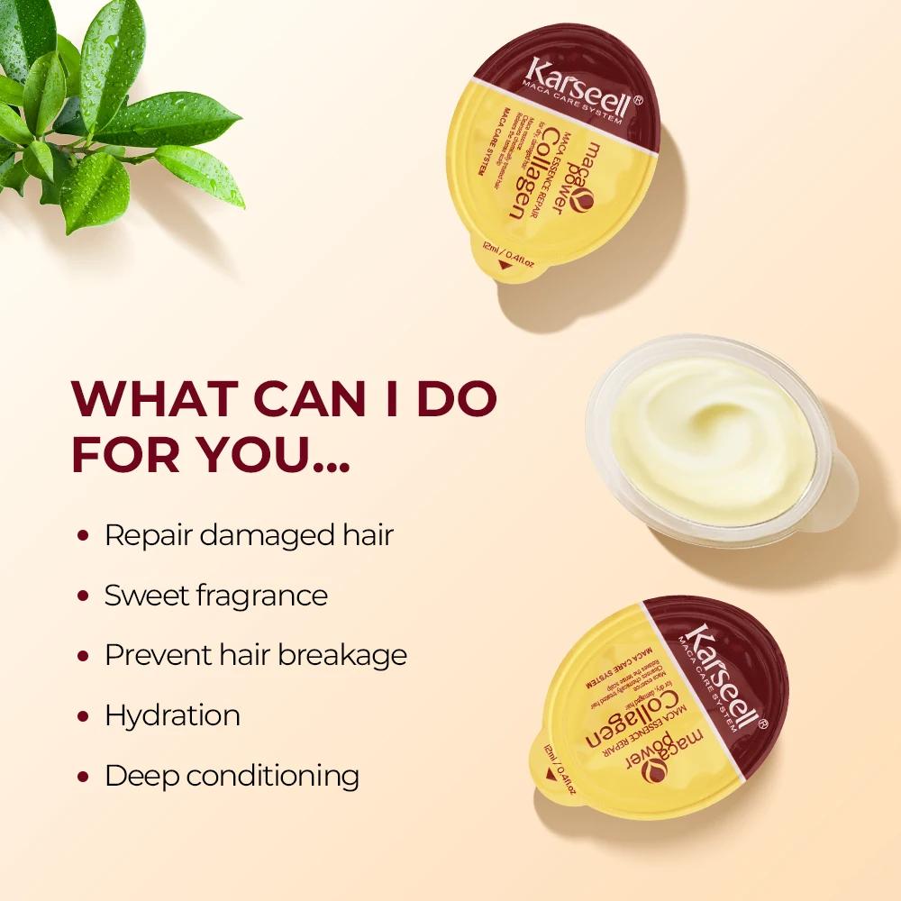 Karseell 8 Pack masque capillaire au collagène pour cheveux secs et endommagés huile d'argan taille