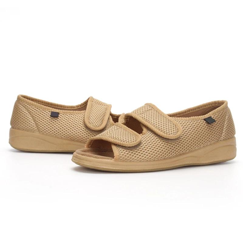 Chaussures élargies pour diabète pour personnes âgées Chaussures de taille réglable avec déformation