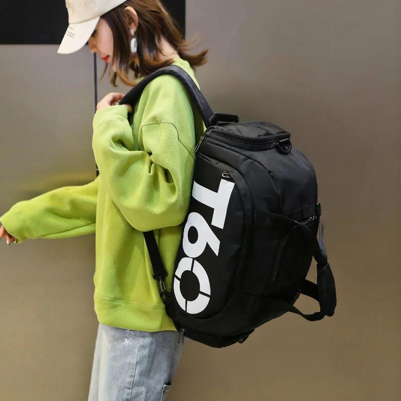 T60 sac de sport de sport femmes homme Fitness voyage sac à main en plein air chaussure épaule Duffl