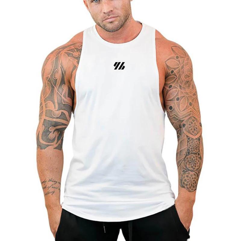 Gilet de musculation homme coton respirant été fitness entraînement gym confortable