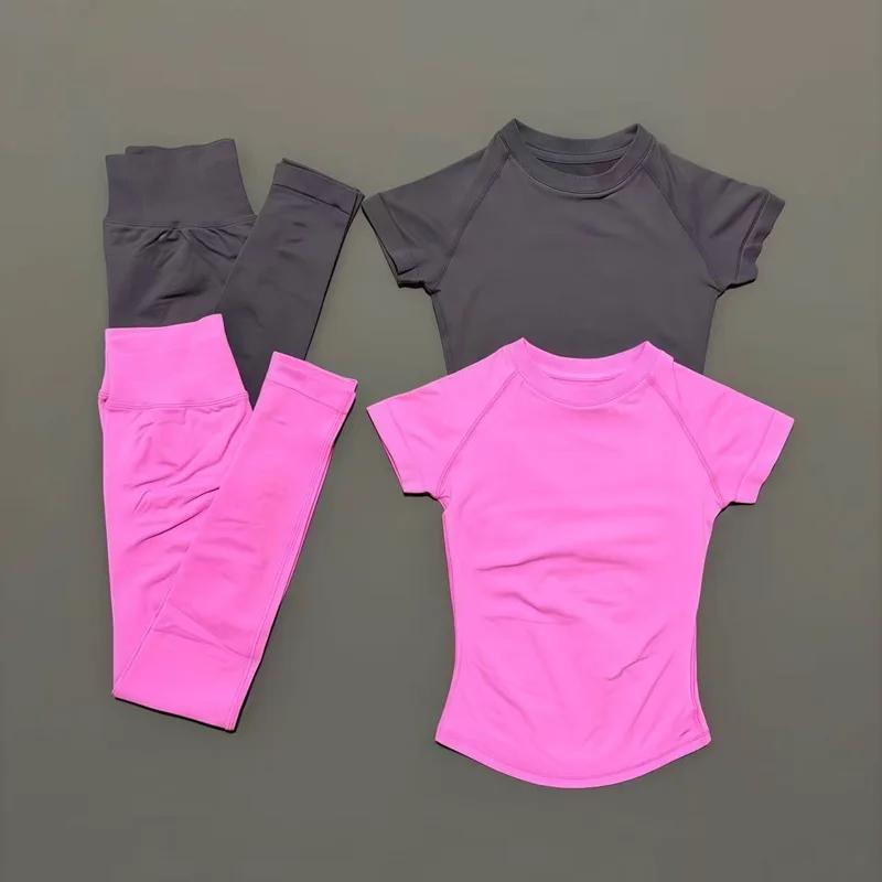 Ensemble de sport 2 pièces pour femme, haut de yoga et fitness côtelé à taille basse, ensemble court