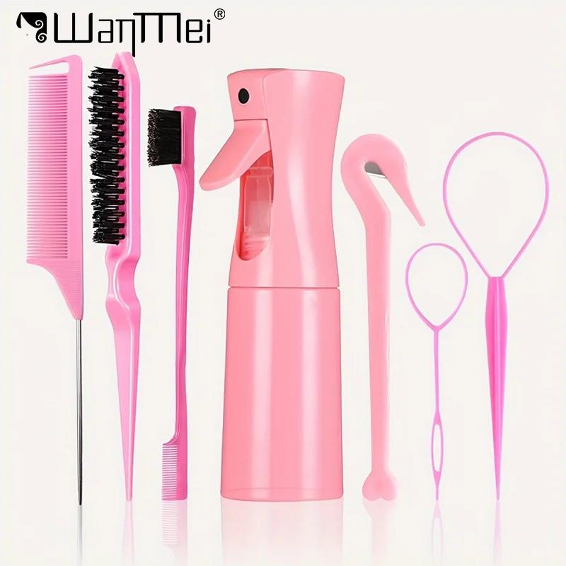 7 pièces/ensemble accessoires de beauté des cheveux poils queue de Rat bord peigne brosse à sourcils