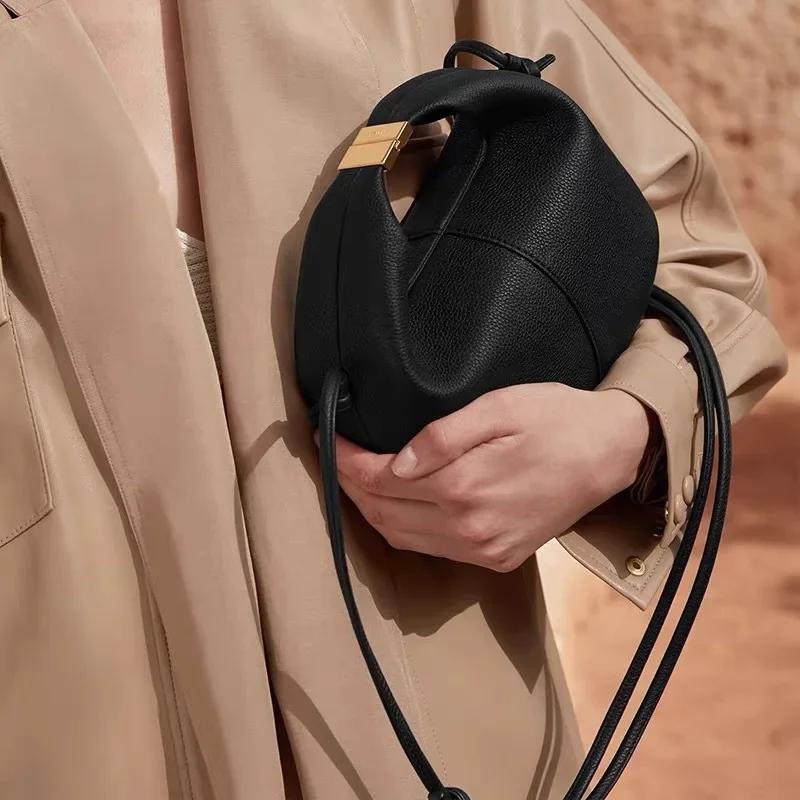 Sac à bandoulière en cuir véritable pour femme, nouveau design tendance, petit format