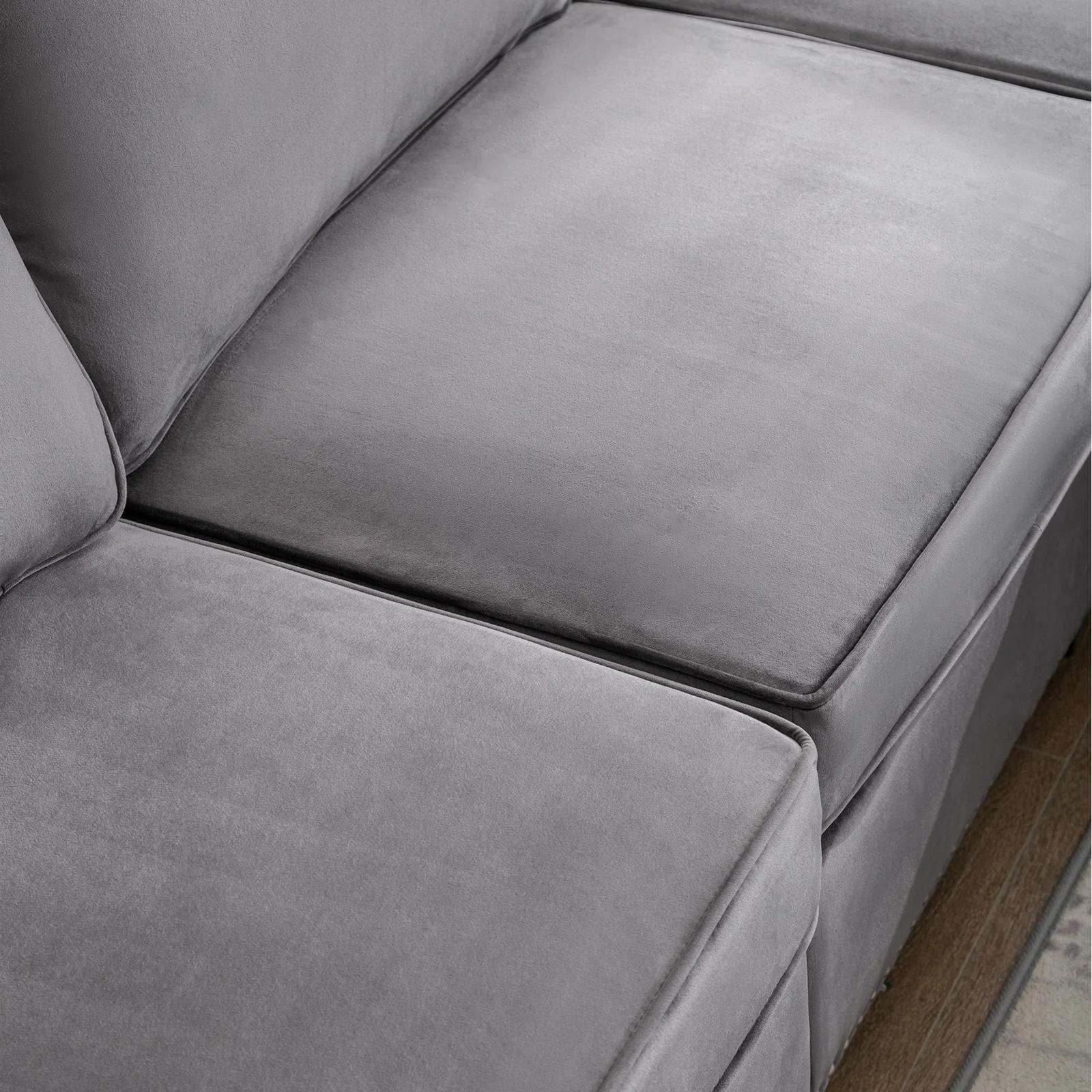 HORGgland-Canapé convertible en forme de L en U, canapé confortable, canapé modulaire, 4 places, 3 o