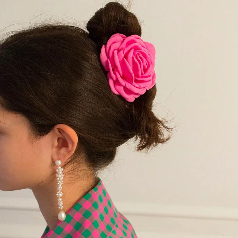 Pince à cheveux stéréoscopique en forme de fleur de Rose, 1/2/6 pièces, Fpr pour femmes, élégante, a