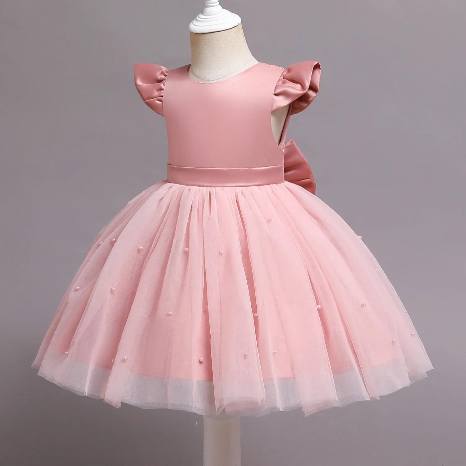 Robe de princesse rouge Mickey Minnie Mouse pour petites filles, Tutu de fête de 1er anniversaire, d
