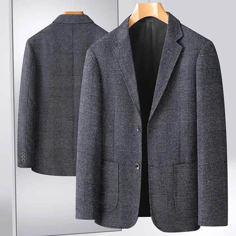 Blazer décontracté pour homme, coupe ample, 13 couleurs, veste de costume à carreaux toutes saisons