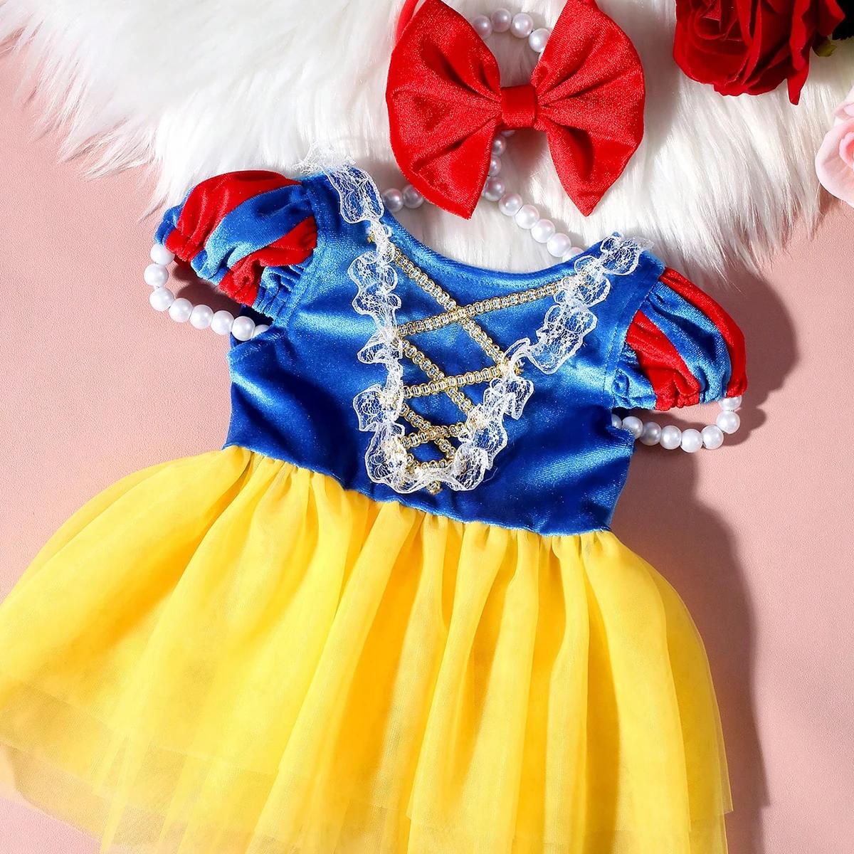 Ysteed nouveau-né nœud en mousseline de soie princesse robe rose bébé fille Photoshoot Costume acces