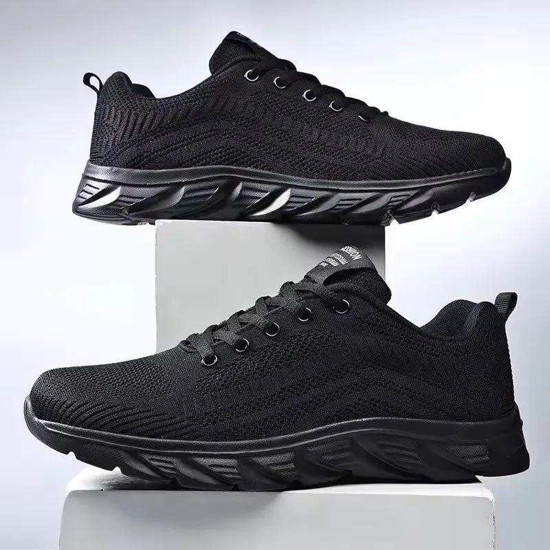 Chaussures sport homme maille respirante lacets baskets course jogging tennis marche taille 39-46