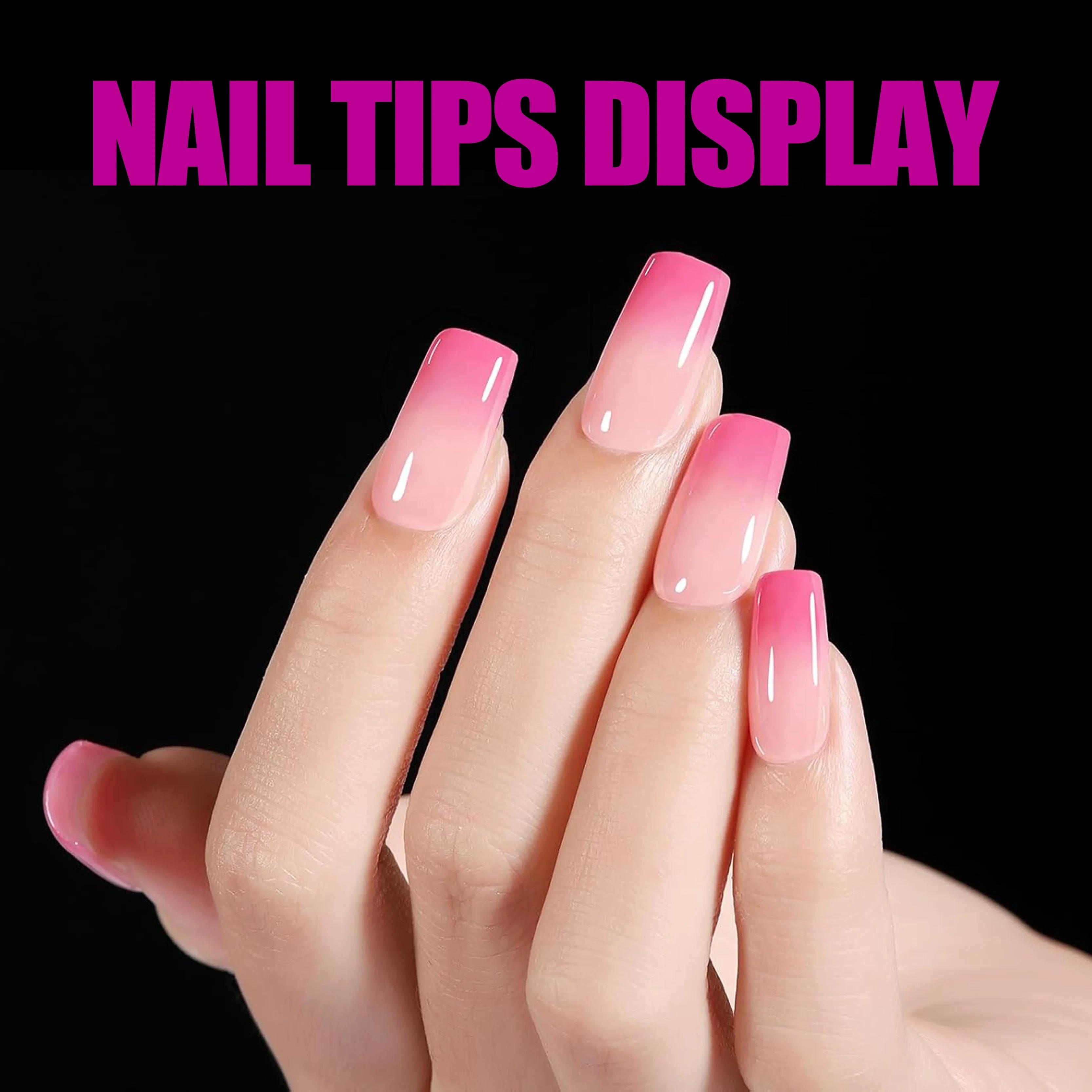 240/330 pièces pointes d'ongles demi-mates, carrés 15 tailles faux ongles transparents couverture co