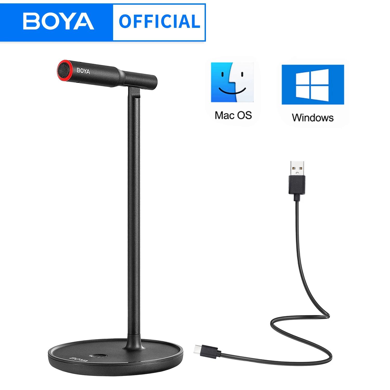 BOYA BY-CM1 Microphone USB de bureau à condensateur pour fenêtre PC Mac ordinateur portable enregist