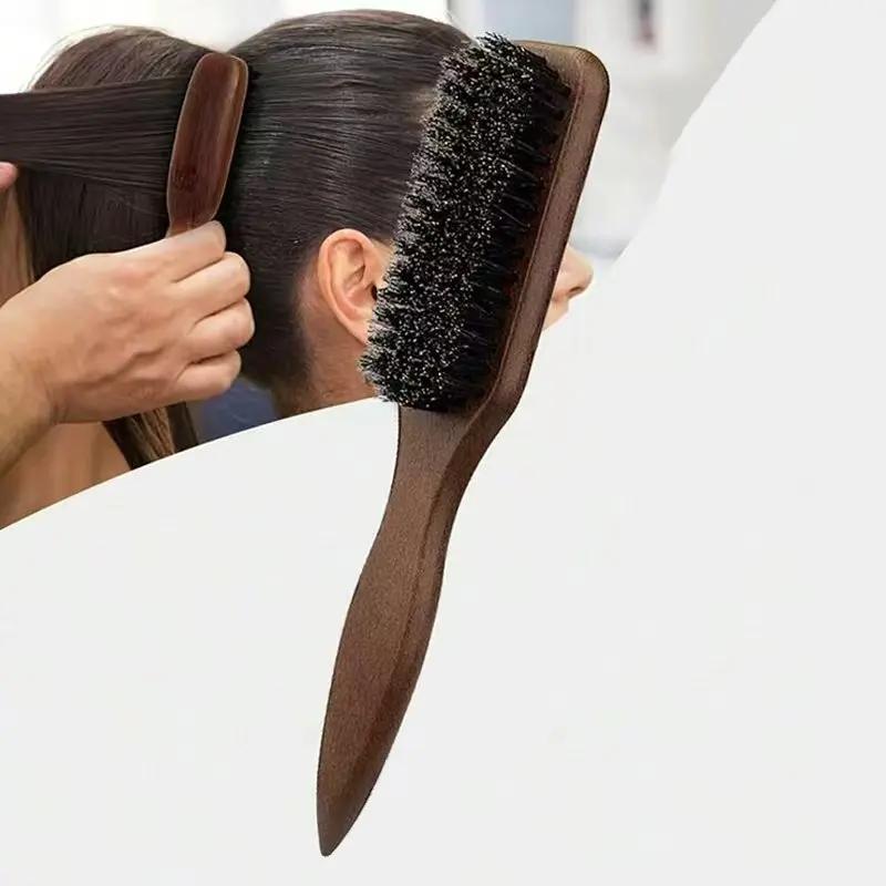 Brosse à cheveux en poils de sanglier (unisexe)-brosse à poils coiffants professionnelle sans parfum