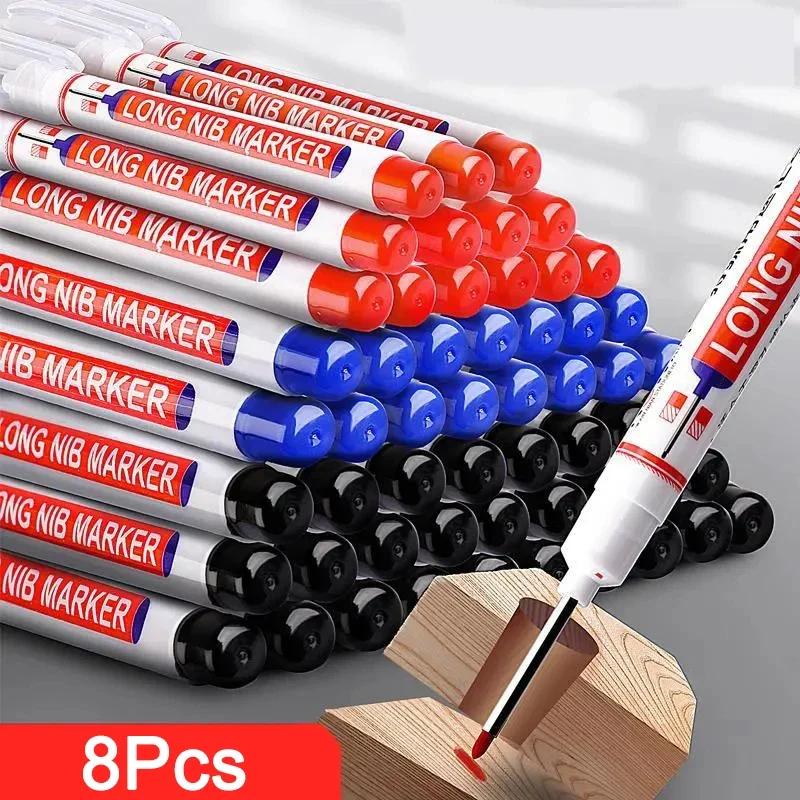 Marqueurs à tête longue à trou profond de 20mm, 8 pièces/ensemble, pour stylo perforant en métal, ét