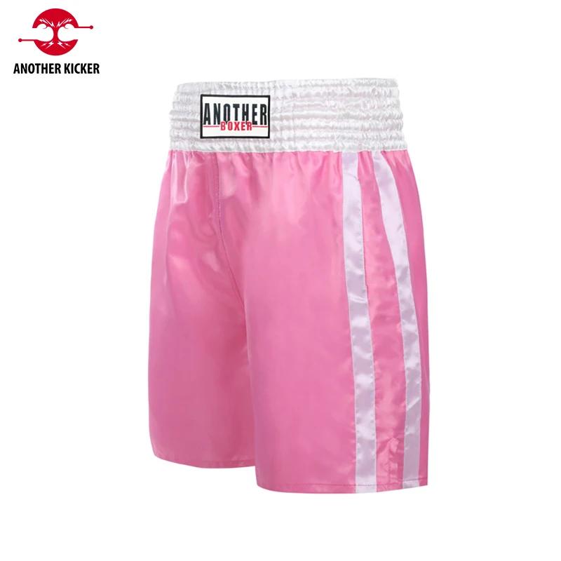 Short de boxe hommes femmes Junior Muay Thai Shorts Satin plaine court Kickboxing gymnase Arts marti