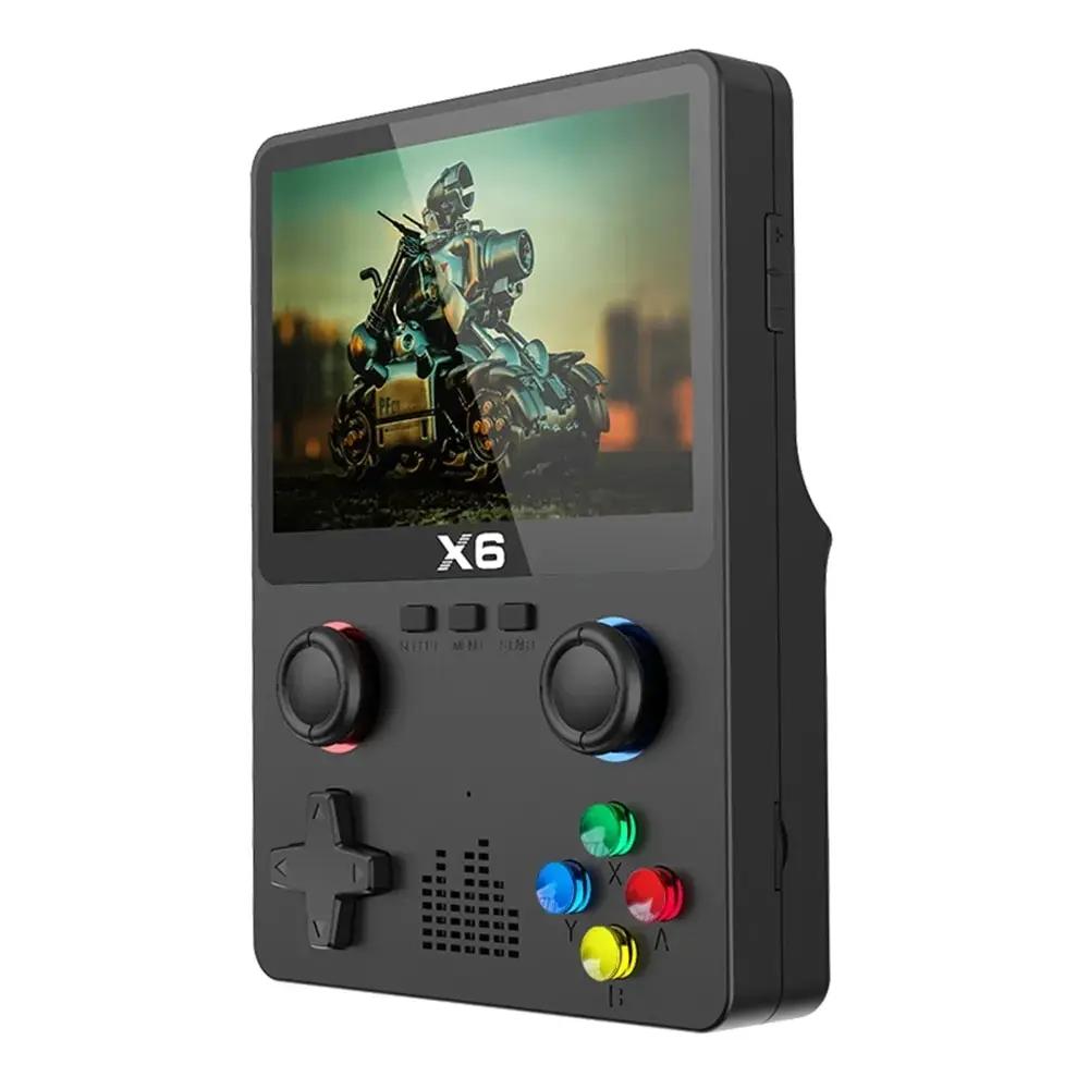 2023 Nouveau X6 3.5 Pouce IPS Écran Lecteur De Jeu Portable Double Joystick 11 Simulateurs GBA/PS1 J