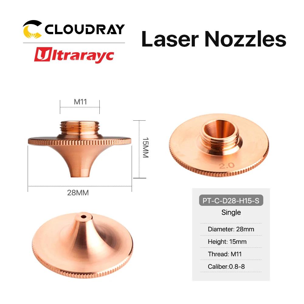 Ultrarayc 10 pièces buses Laser D28 calibre 0.8-6.0mm simple Double couches chromées pour la coupe d