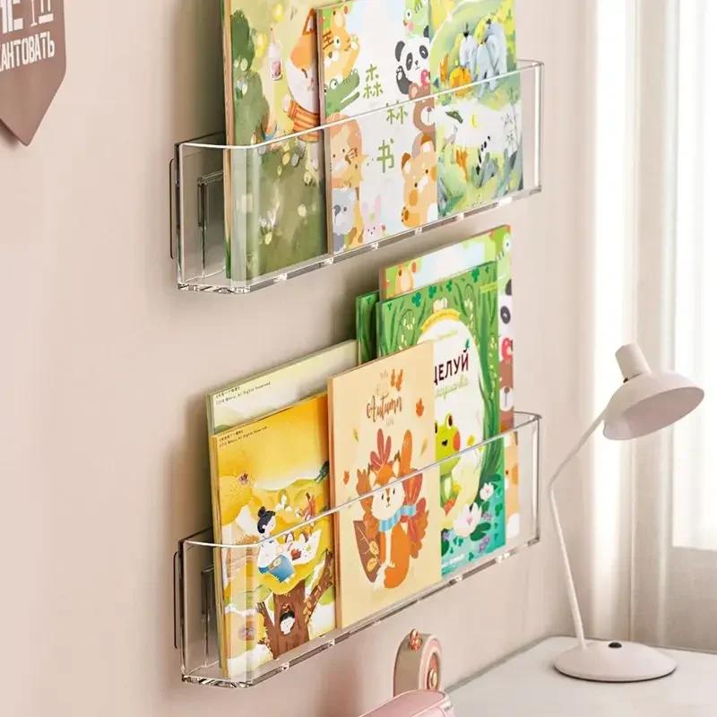 Présentoir de livres d'images en acrylique, mur pour enfants, porte-documents d'albums, lecture, ran