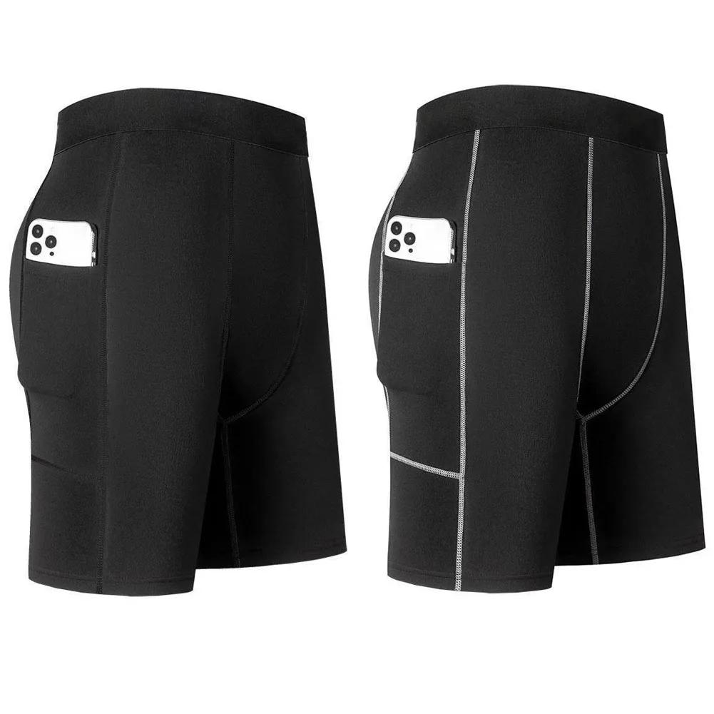 Pantalon court de Compression élastique pour hommes, séchage rapide, Short de course, de Fitness, av