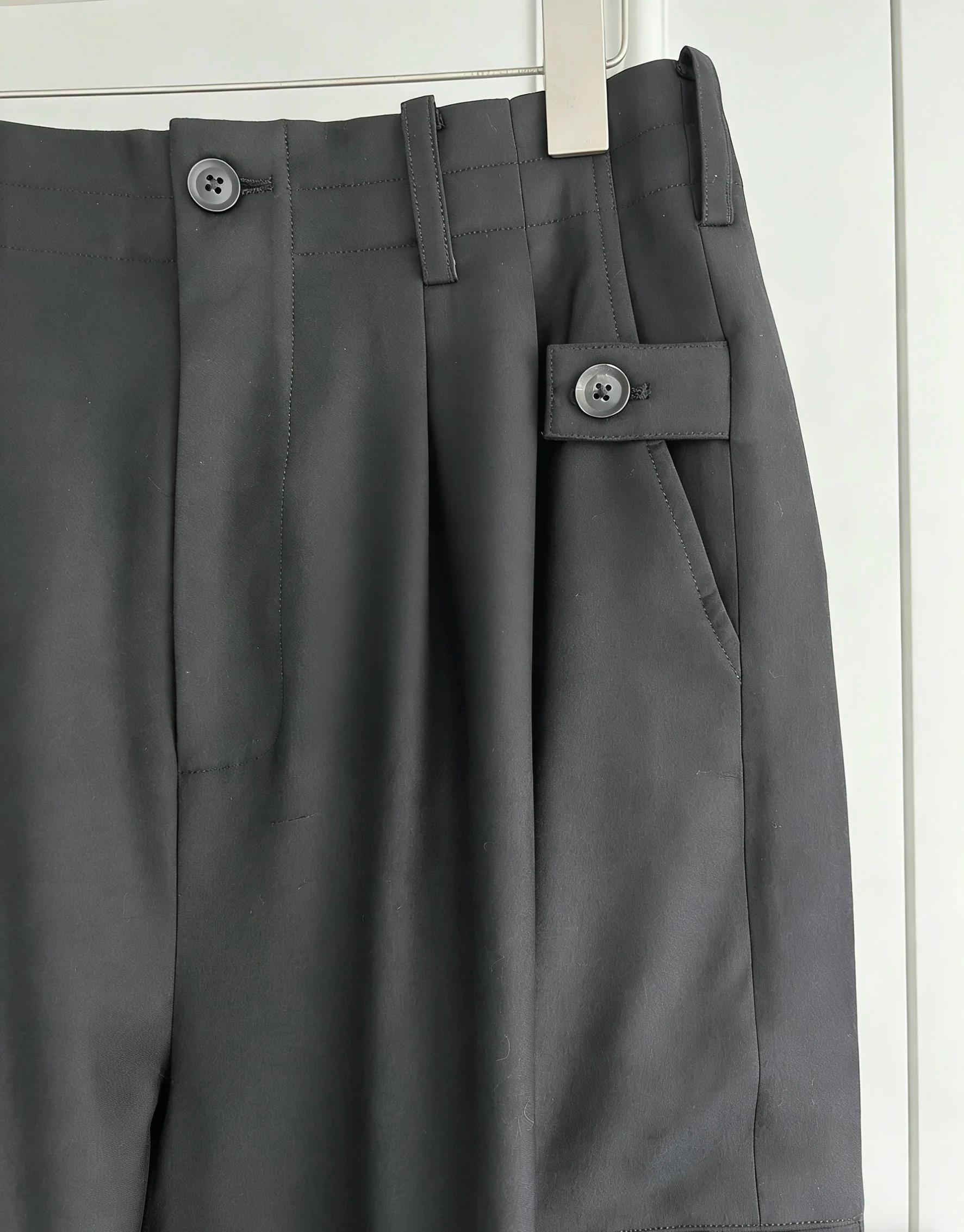 Pantalon long décontracté ample et formel pour hommes, design original TOP-YAMAMOTO, couleur unie, p