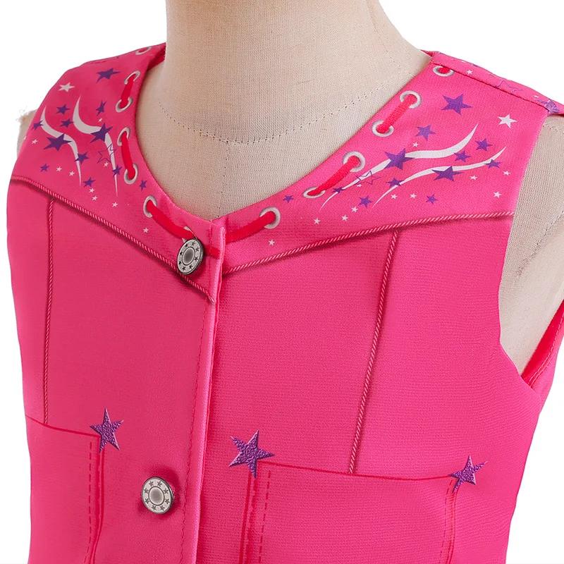 Costume de cow-girl pour filles, inspiré des héros de films, doux et mignon, pour carnaval, rose, ve
