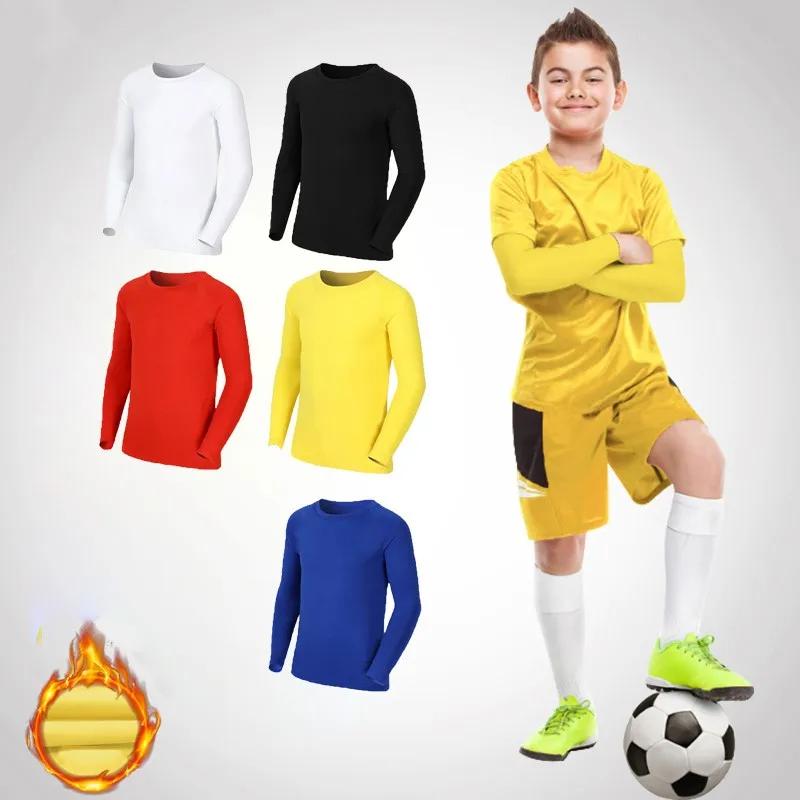Enfants enfants garçon fille Compression course longue t-shirt Fitness Sport basket-ball Football vê