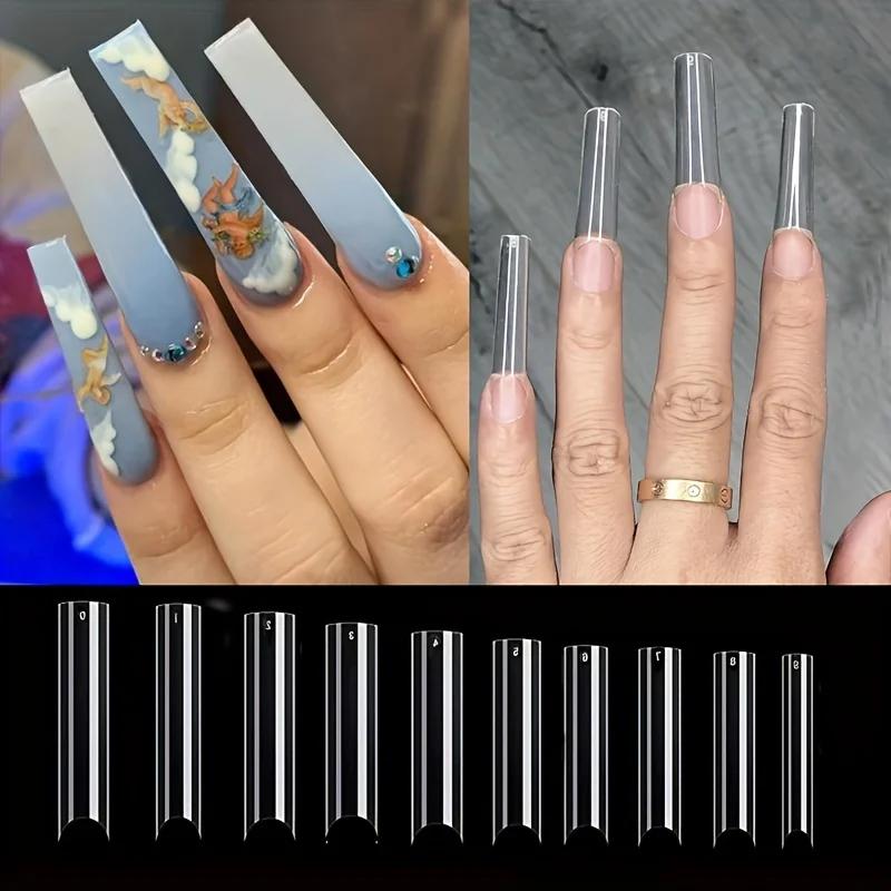 Pointes d'ongles en boîte pour pipe à eau, tête carrée française, cercueil extra long, demi-couvertu