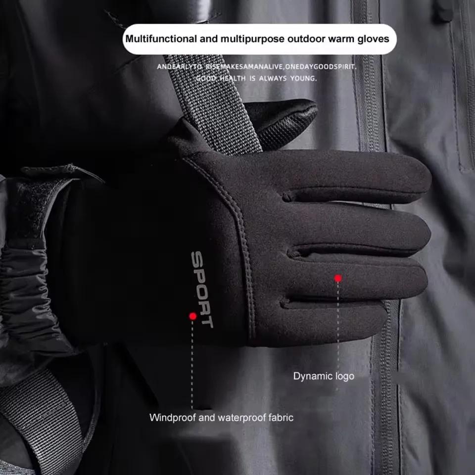 Gants chauds pour hommes et femmes, écran tactile, en peluche, pour Sports de plein air, coupe-vent