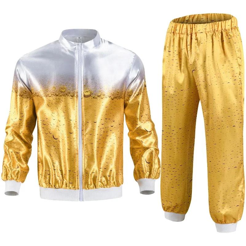 Ensemble de jogging rétro années 80, veste et pantalon de style disco pour tenue de fête sur le thèm