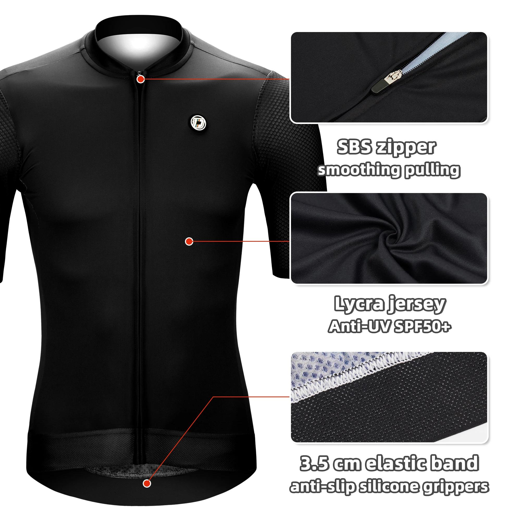 DAREVIE Maillot de cyclisme SPF 50 Anti-UV niveau d'entraînement coupe ajustée petite taille hommes