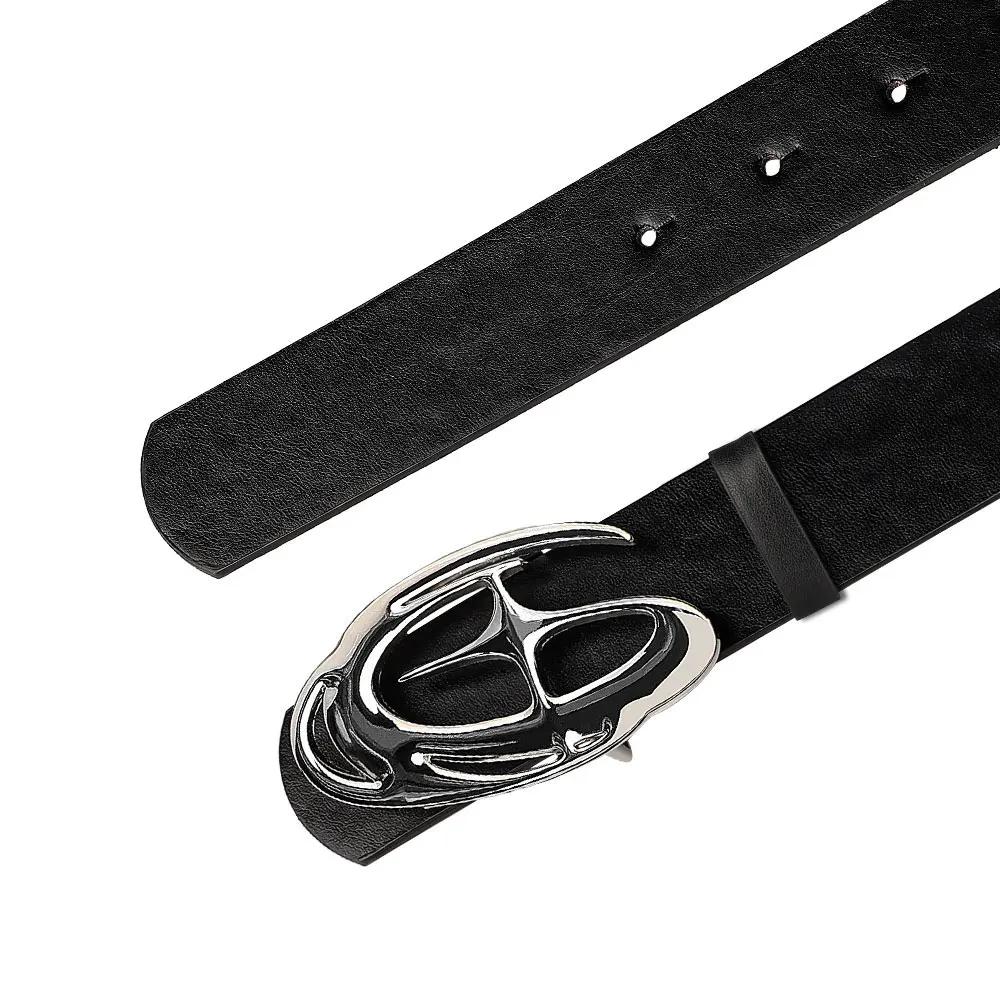 Ceinture Punk à boucle d'aiguille en alliage géométrique pour hommes et femmes, accessoire tendance