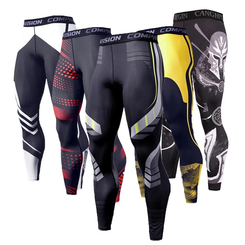 Leggings de course pour hommes, vêtements de Sport à séchage rapide, collants de Fitness, d'entraîne