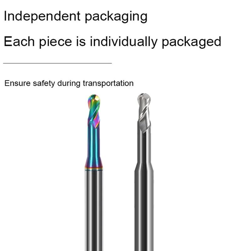 SZAZAM-Fraise en Carbure de Tungstène HRC55/60, Boule à 2 Cannelures pour Aluminium CNC, Traitement