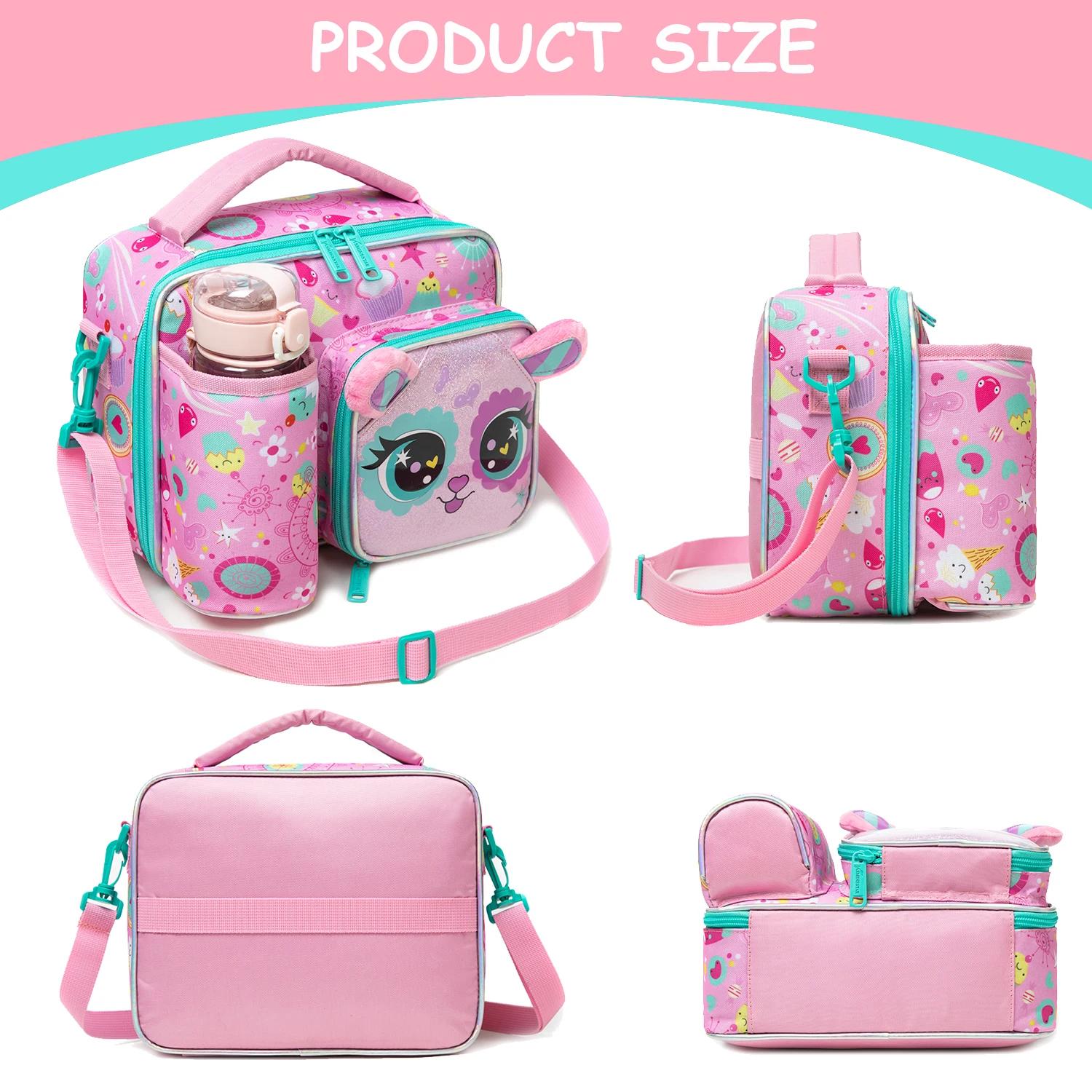 Boîte à déjeuner pour enfants, ensemble de sacs de repas, sac à déjeuner lavable et sac étanche réut