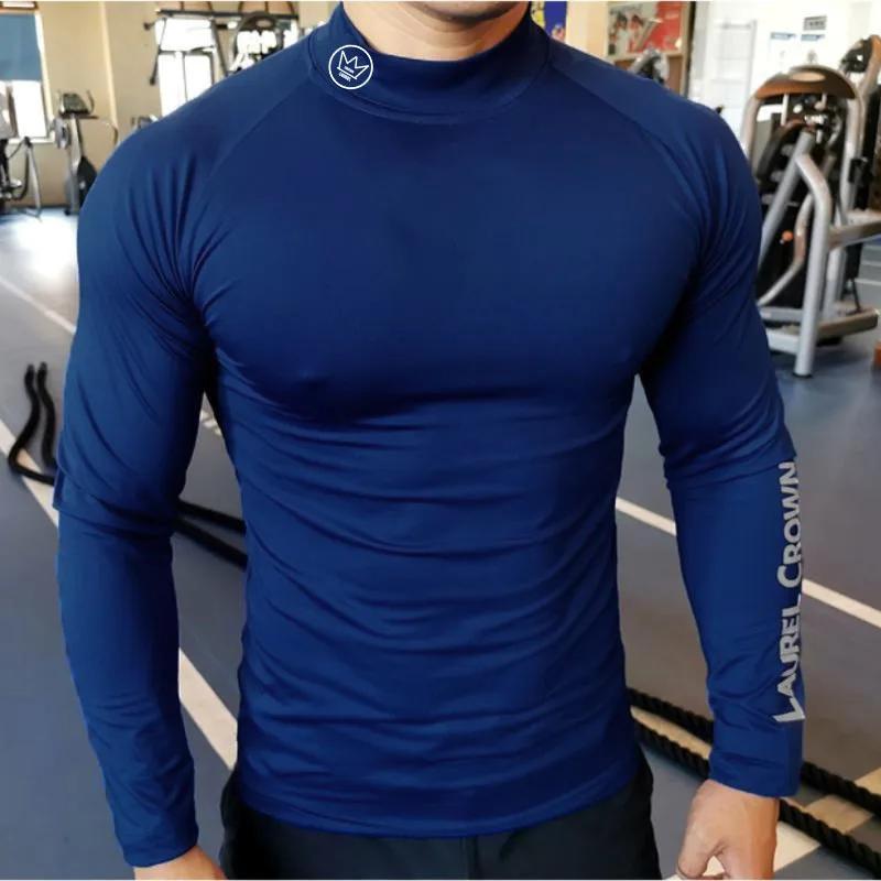 Nouveau T-shirt de course hommes à manches longues chemise de Compression haut d'entraînement de gym