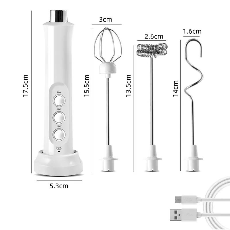 Mousseur à lait électrique Portable 3 en 1, mousseur Rechargeable Portable, mélangeur de boissons à
