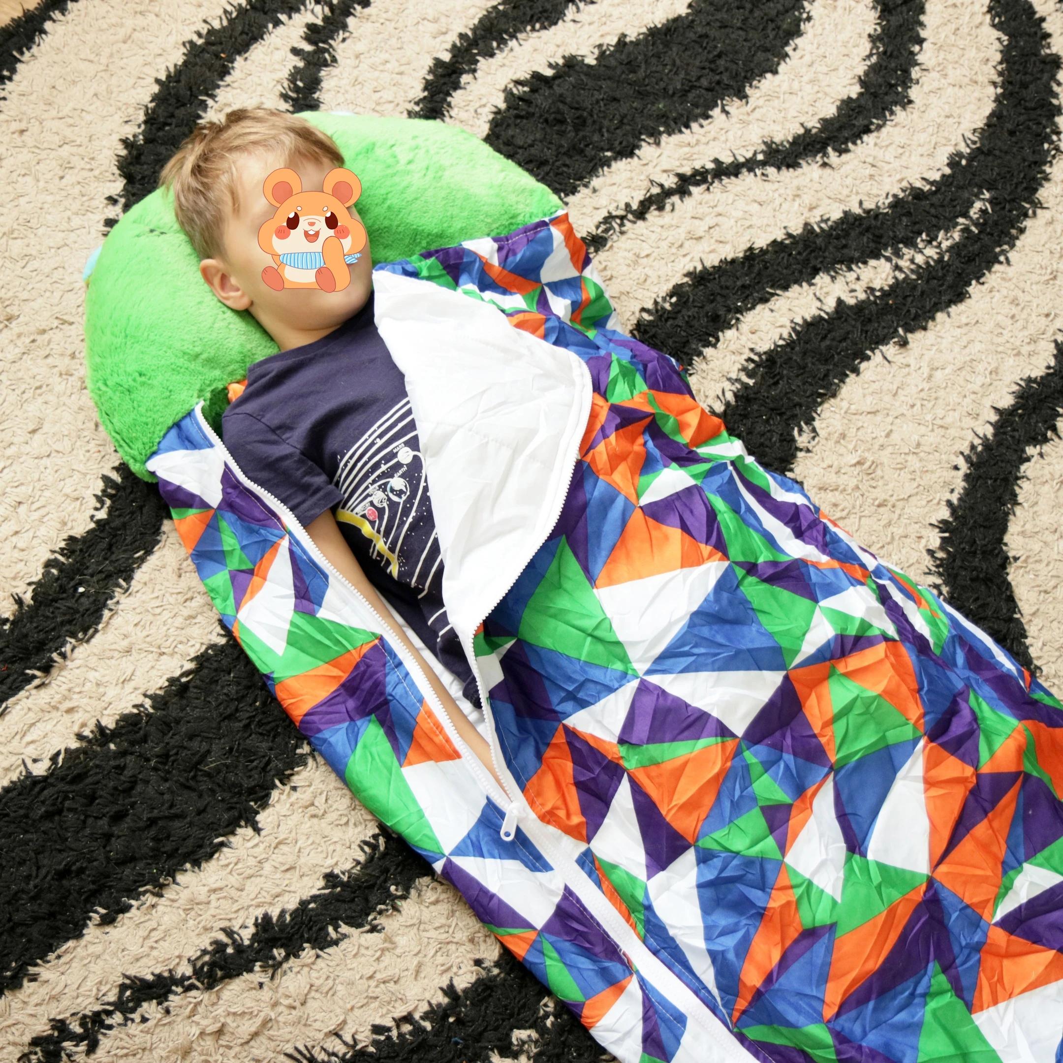 Sacs de nuit de dessin animé pour enfants, sac de couchage avec oreiller, poupée en peluche, oreille