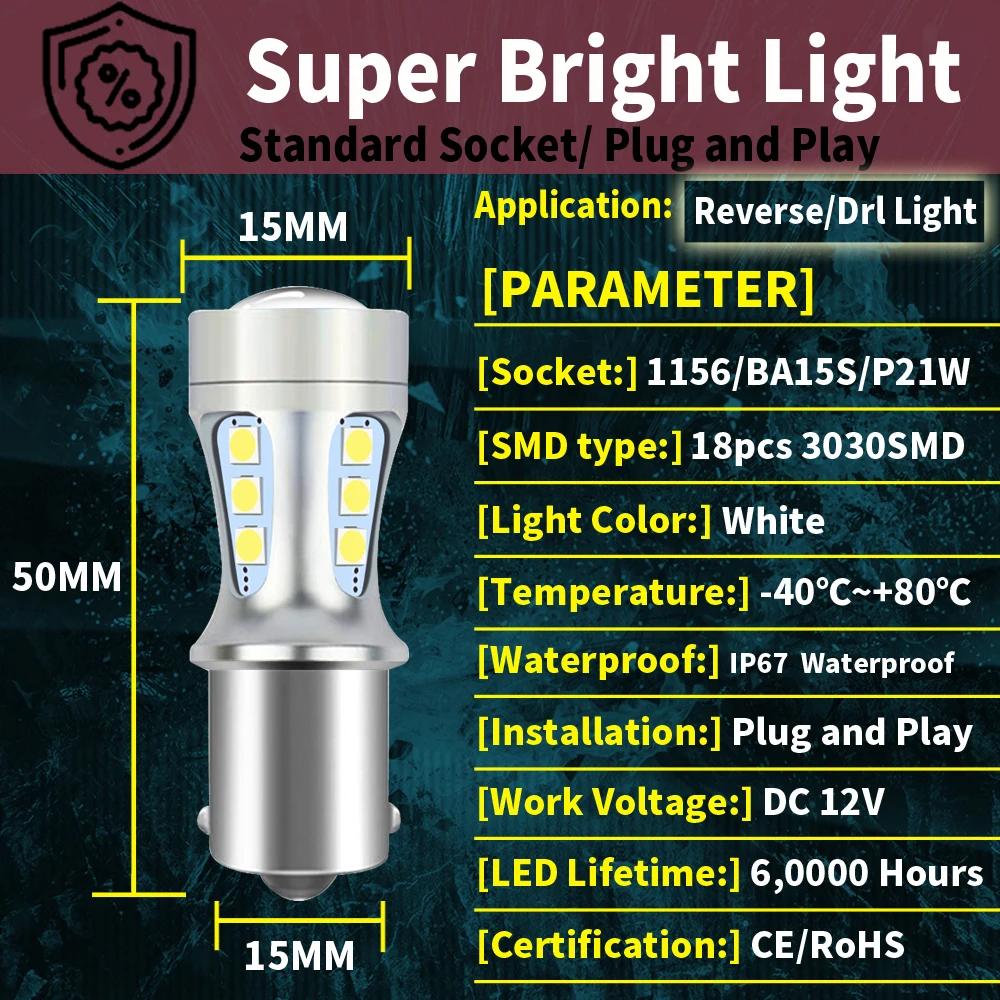 Lampe LED Canbus pour voiture, 2 pièces, 1156 BA15S 1157 bay15d, pour VW Golf 4 5 6 7, Passat B5 god