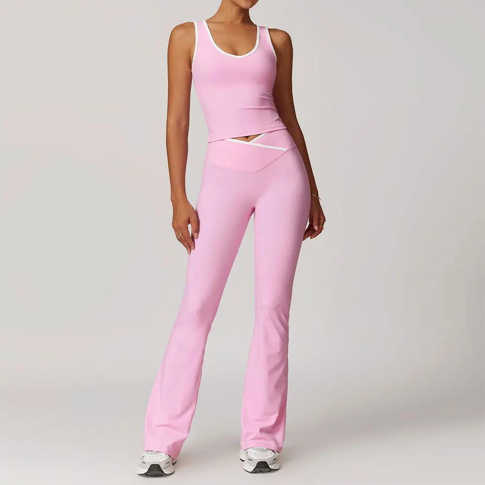 Ensemble de vêtements de Yoga pour femmes, 2 pièces, tenues d'entraînement, Fitness, survêtement de