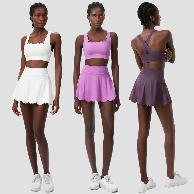 Tenue de Tennis d'Été Femmes - Ensemble Sportif Respirant à Séchage Rapide pour Yoga Course et Gym Extérieur