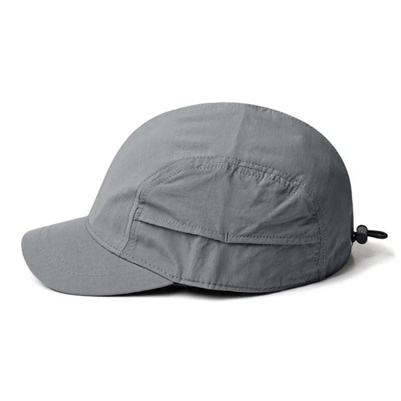 Casquette de baseball à bords courts de couleur unie, légère, en polyester à séchage rapide, fermetu