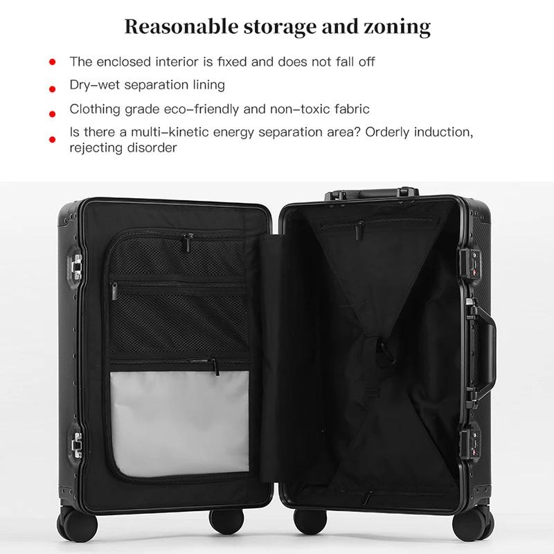 Bagage à main – Valise trolley en alliage d'aluminium et de magnésium de qualité supérieure, nouveau