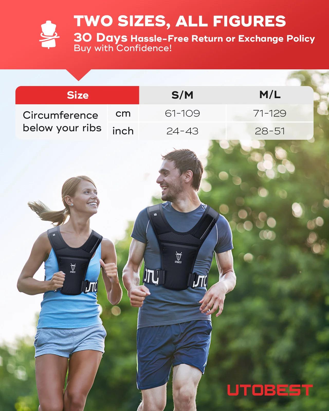 UTOBEST UTR111 Gilet de course léger avec sac de téléphone portable léger LED pour l'entraînement