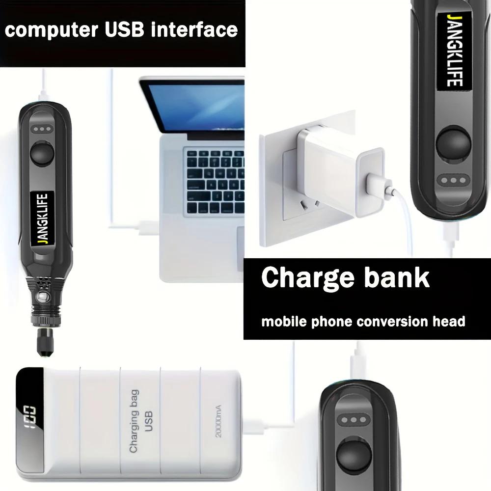 USB Sans Fil Outil Rotatif Kit Bois Gravure Stylo BRICOLAGE Pour Bijoux En Métal Verre Mini Perceuse