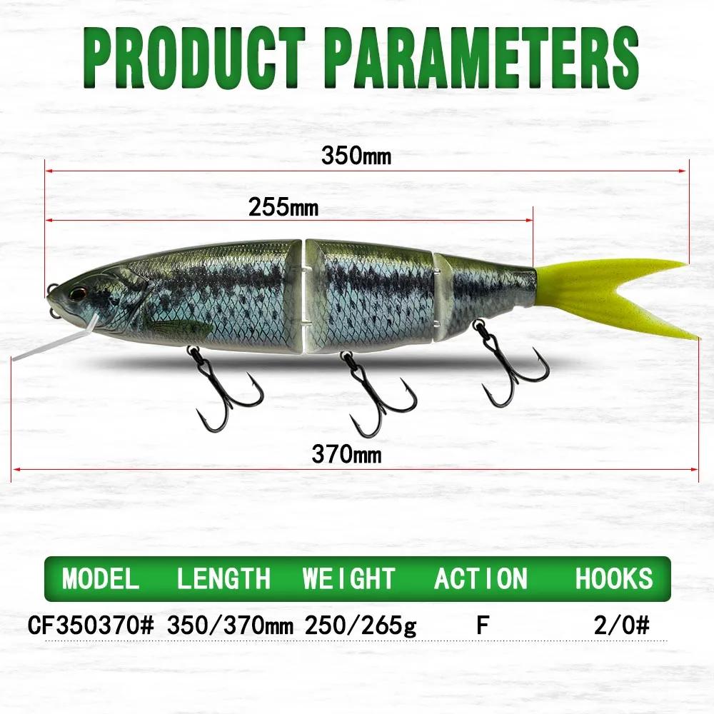 Leurre de pêche taille 350mm Brochet appât de natation articulé flottant le géant dur appât Section