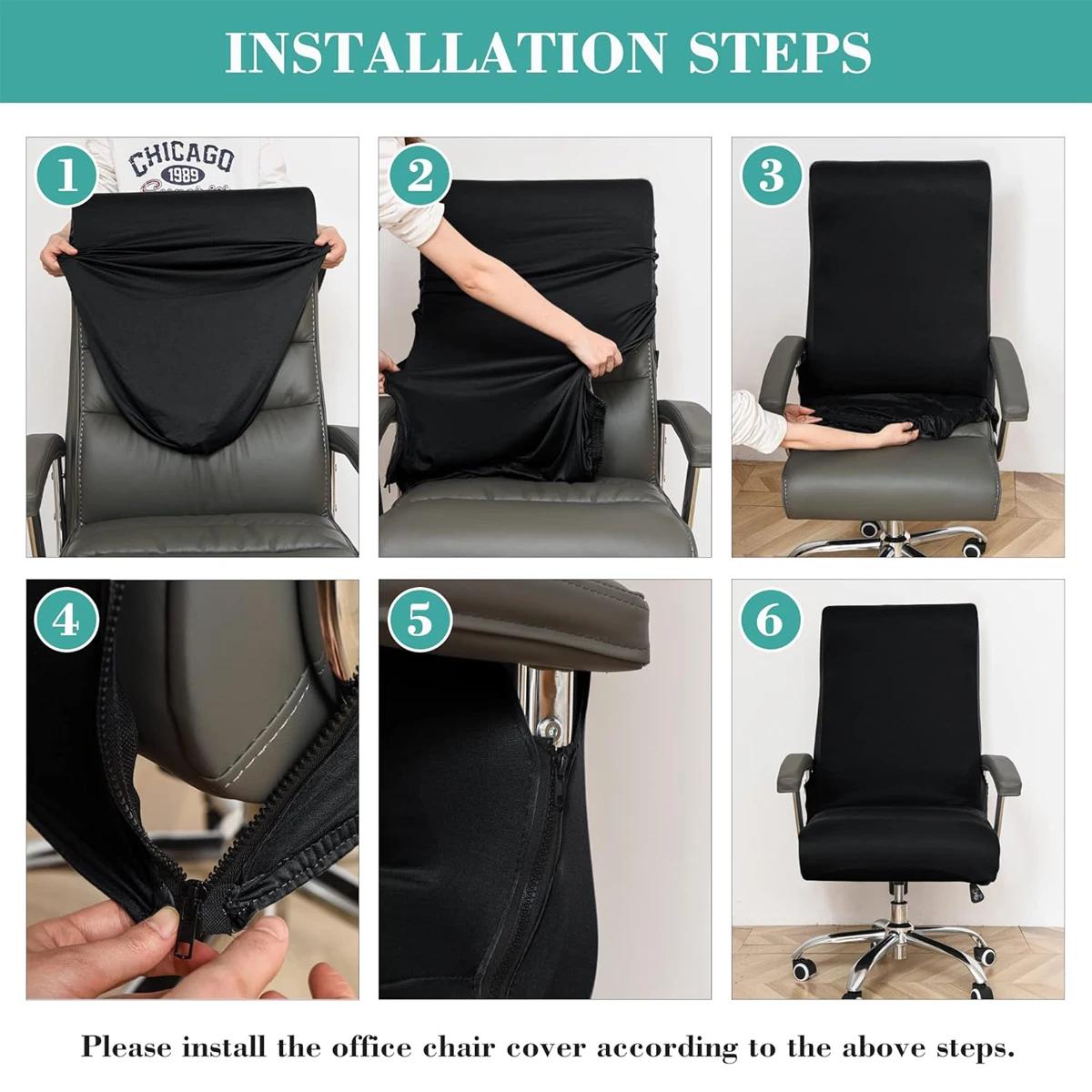 Housses de chaise de bureau en Spandex extensible, housse de siège d'ordinateur Anti-sale, housses a