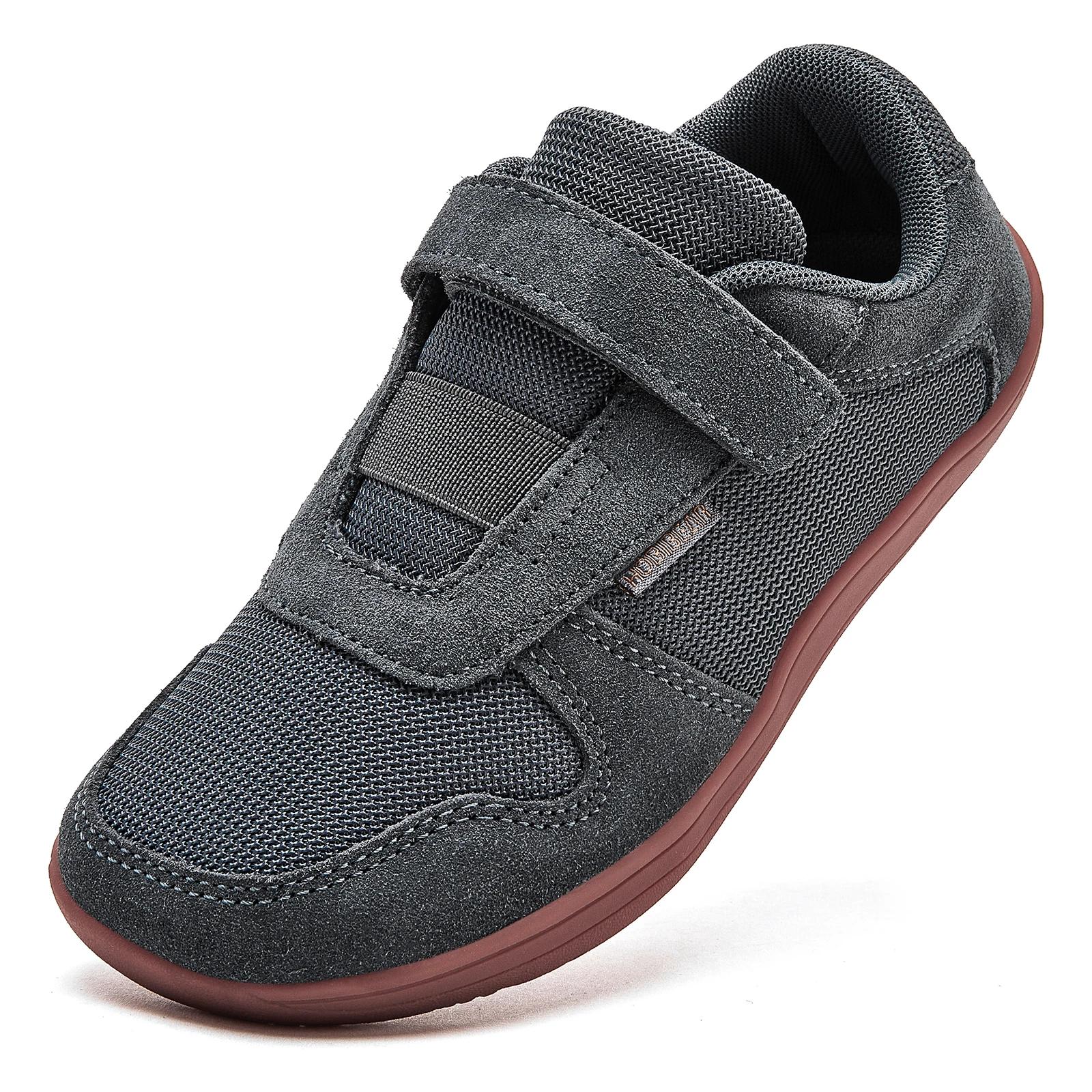 HOBIBEAR enfants chaussures pieds nus à bout large petit/grand/enfant boucle à crochet baskets minim