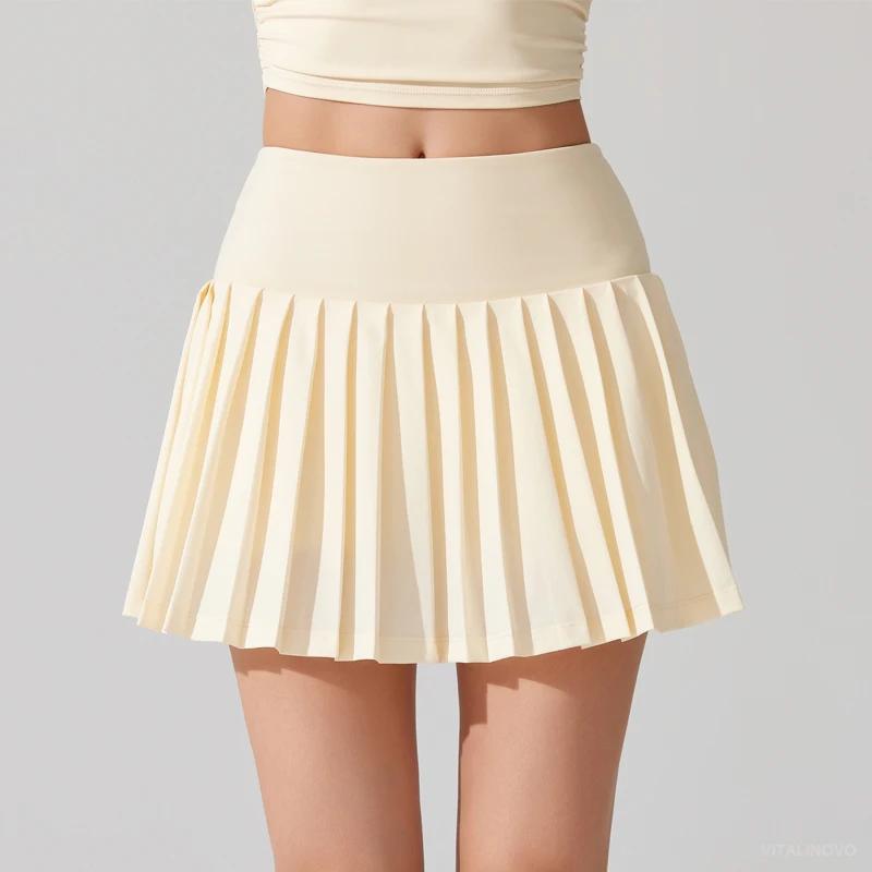 ALINOCalculator-Jupe de tennis plissée pour femme avec poche, short de golf athlétique, taille haute