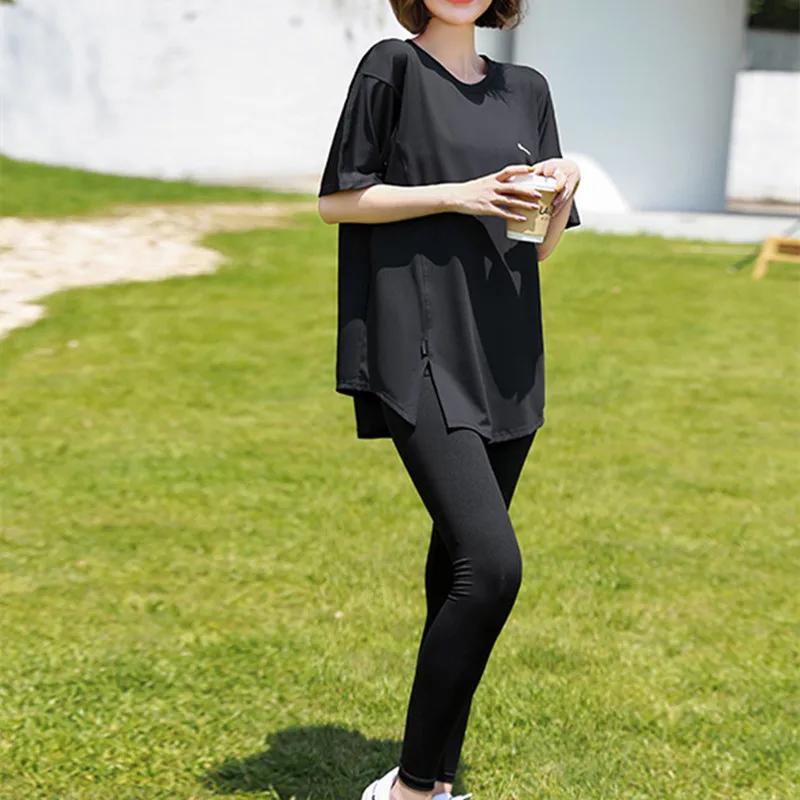 T-shirt de yoga à manches courtes pour femmes, vêtements de sport doux, chemise de fitness à séchage