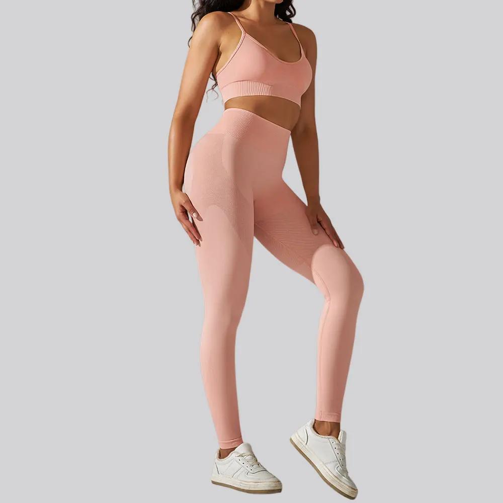 Survêtement sans couture pour femmes, ensembles de Yoga, 2 pièces, combinaison de Sport, vêtements d