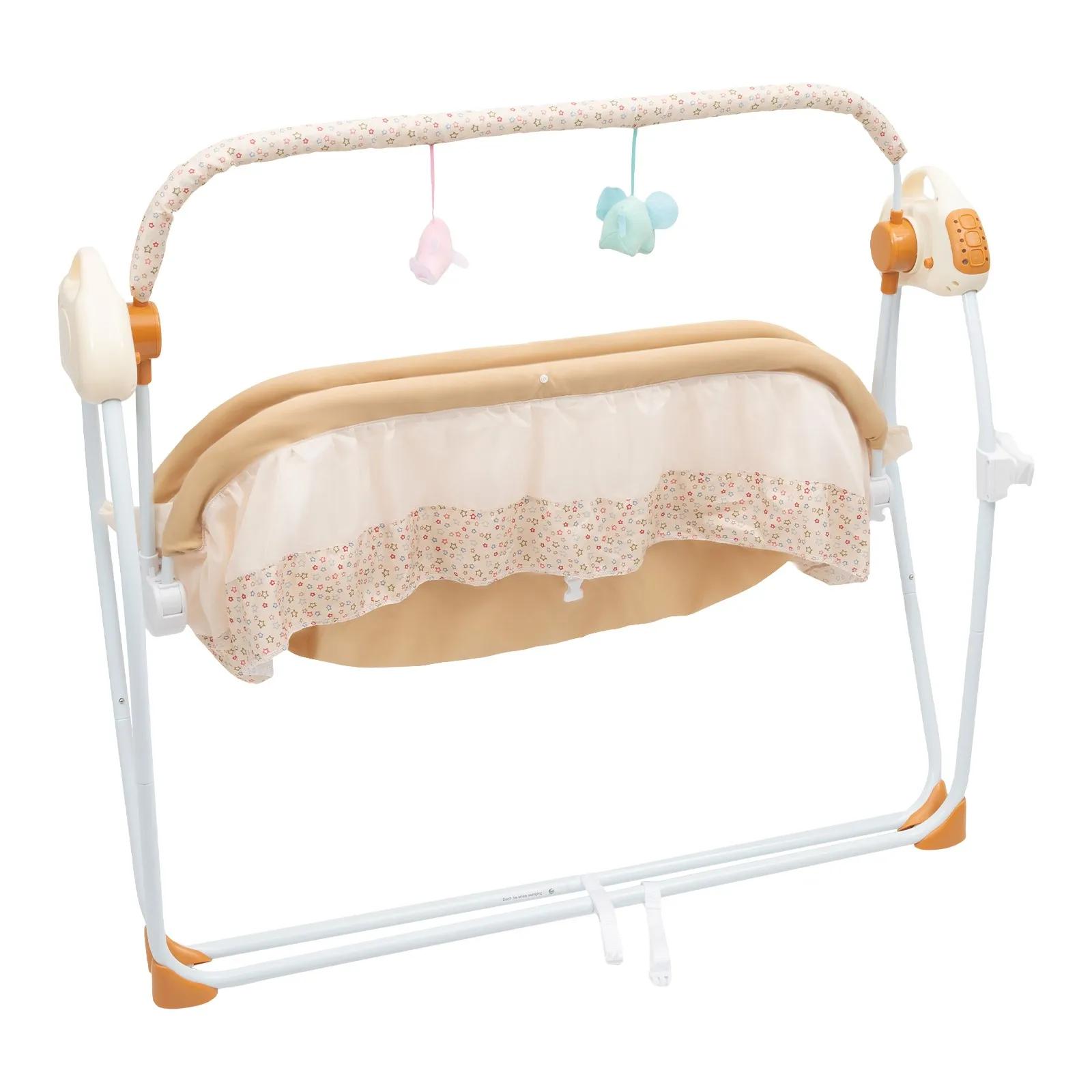 Berceau à bascule électrique pour bébé, 5 vitesses, capacité de charge de 55 lb, 0-18 mois, pliable,